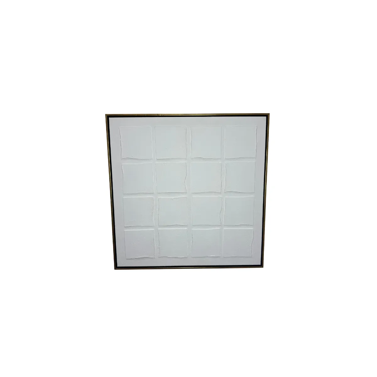 Square white square portrait, gold frame