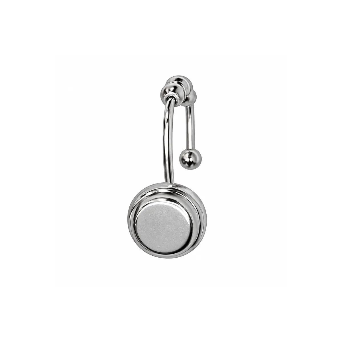 SHOWER CURTAIN HOOKS, SET OF 12 - SILVER