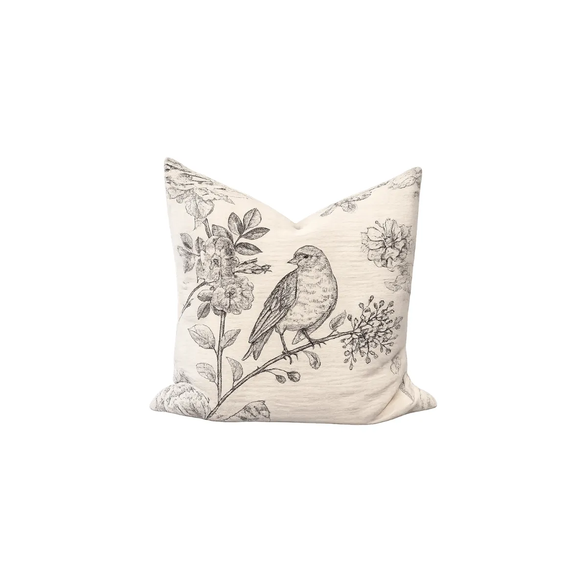 BOTANICAL BIRD THROW PILLOW