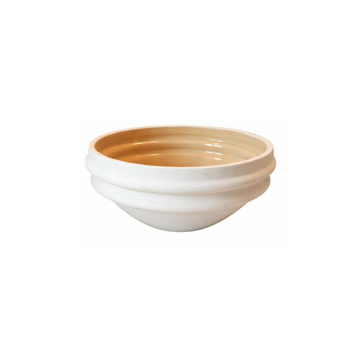 SMALL WHITE DECORATIVE RIBBED BOWL