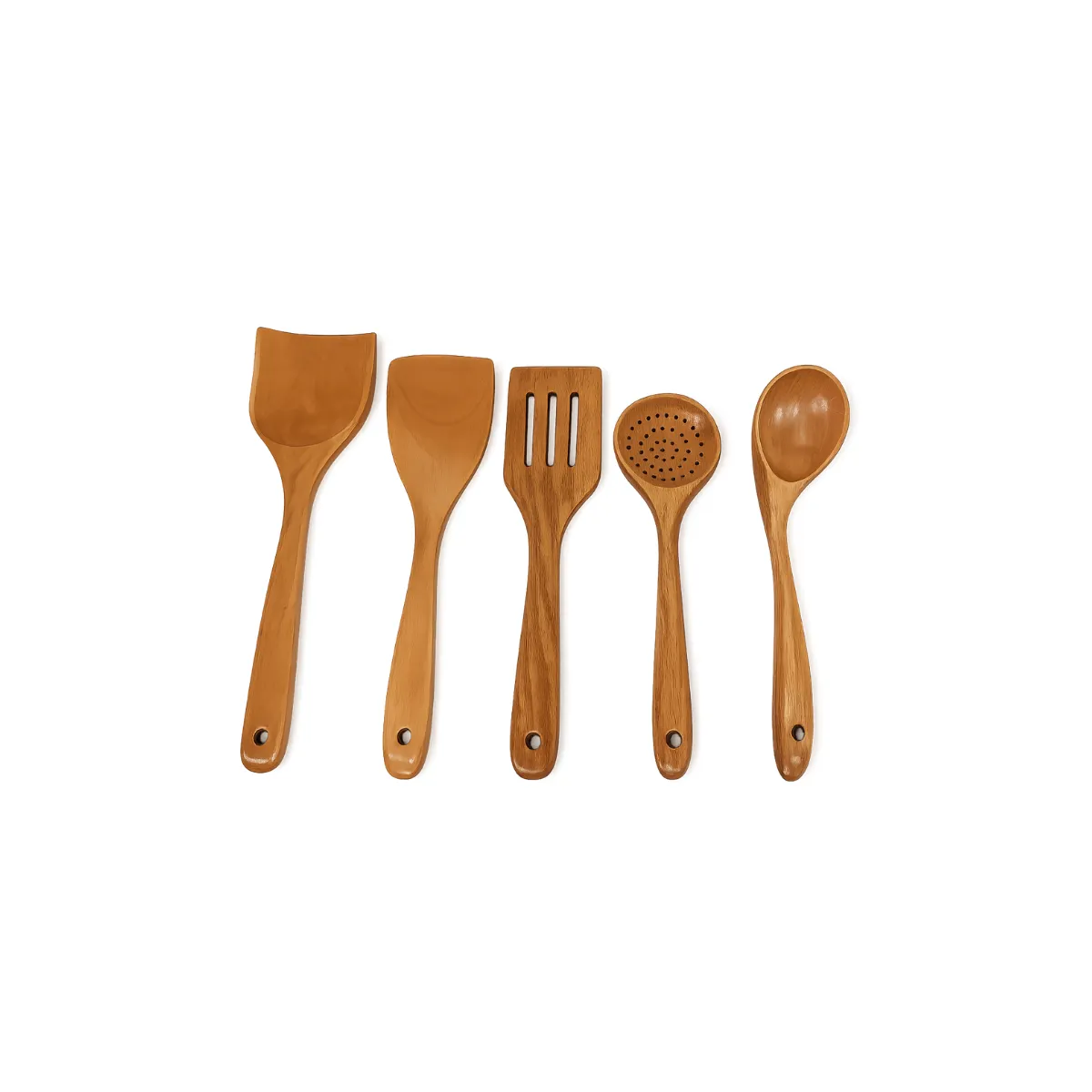 FIVE-PIECE WOODEN UTENSIL SET