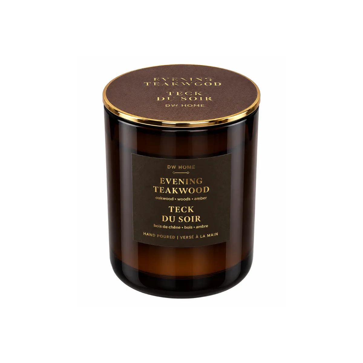 4"H JAR CANDLE - AMBER - EVENING TEAKWOOD SCENT