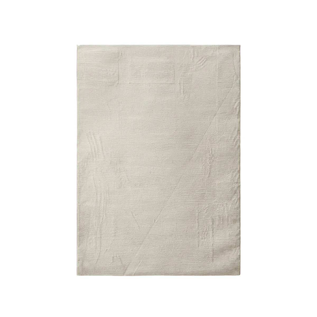5'2"x7' AREA RUG - IVORY - PLAIN TEXTURED
