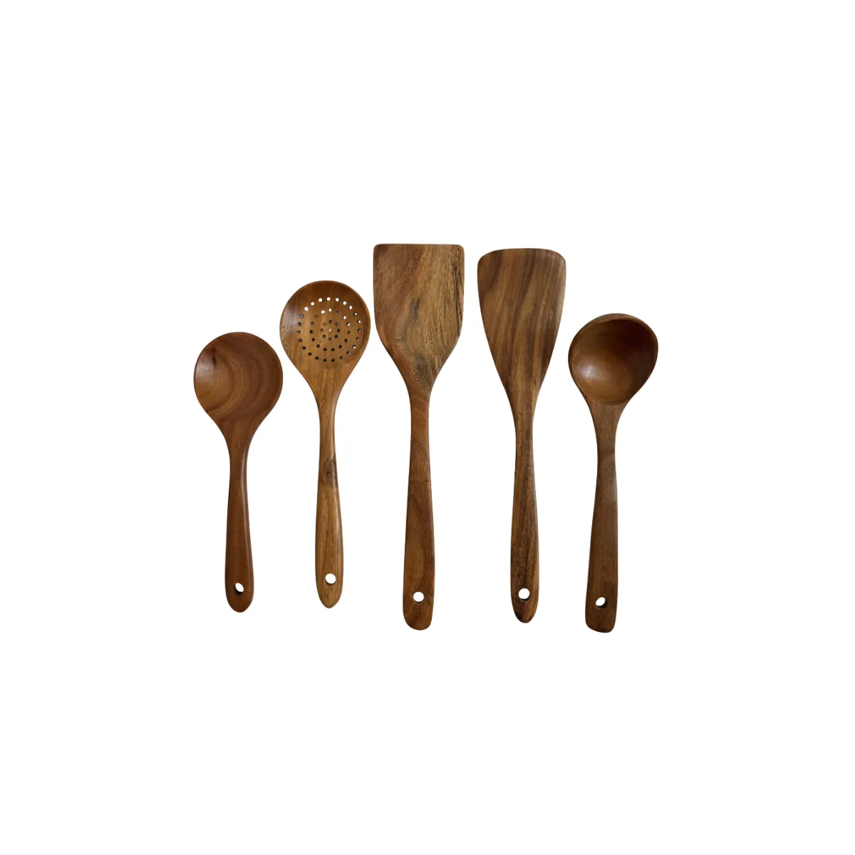 FIVE PIECE WOODEN KITCHEN UTENSIL SET