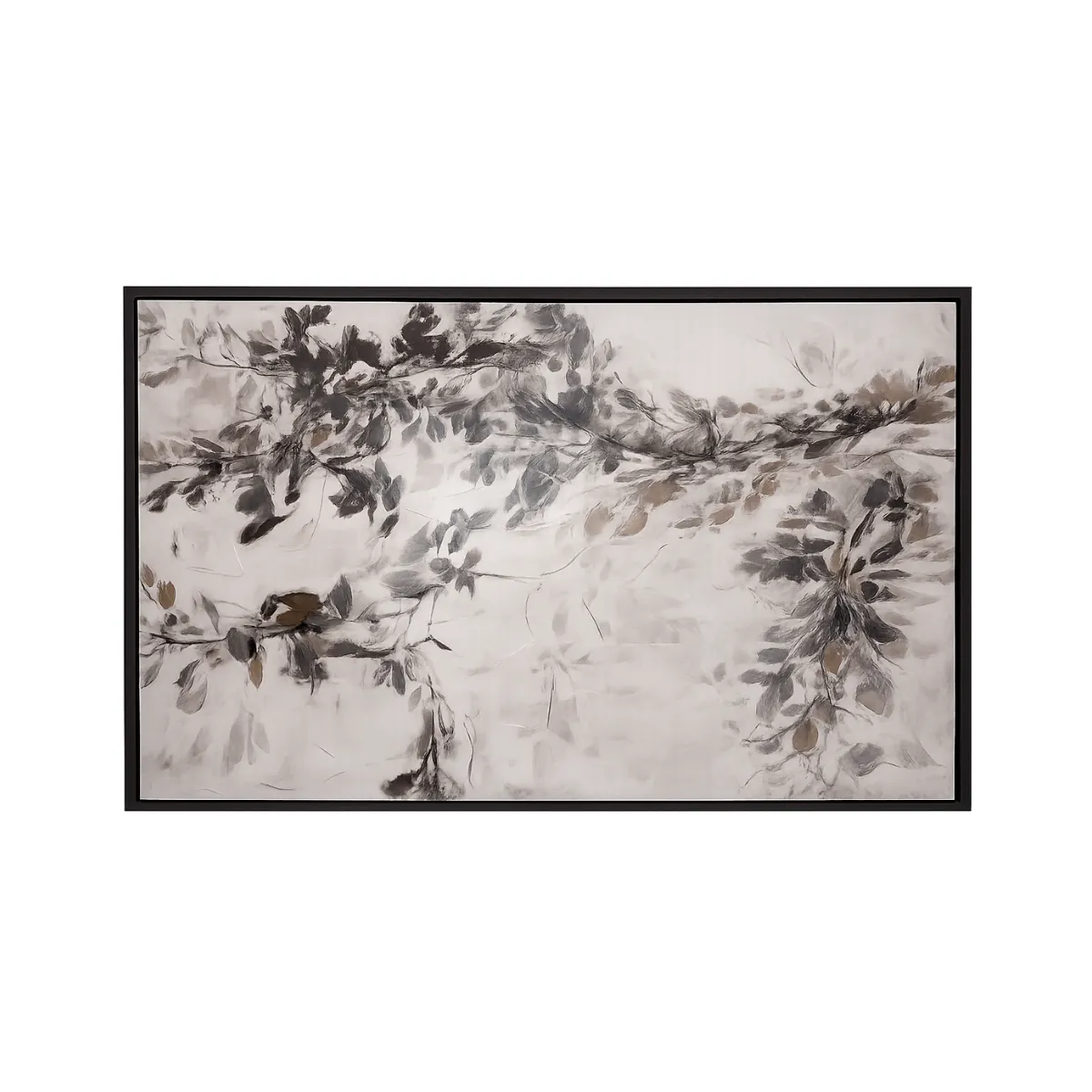 ABSTRACT BOTANICAL PAINTING WITH NEUTRAL TONES