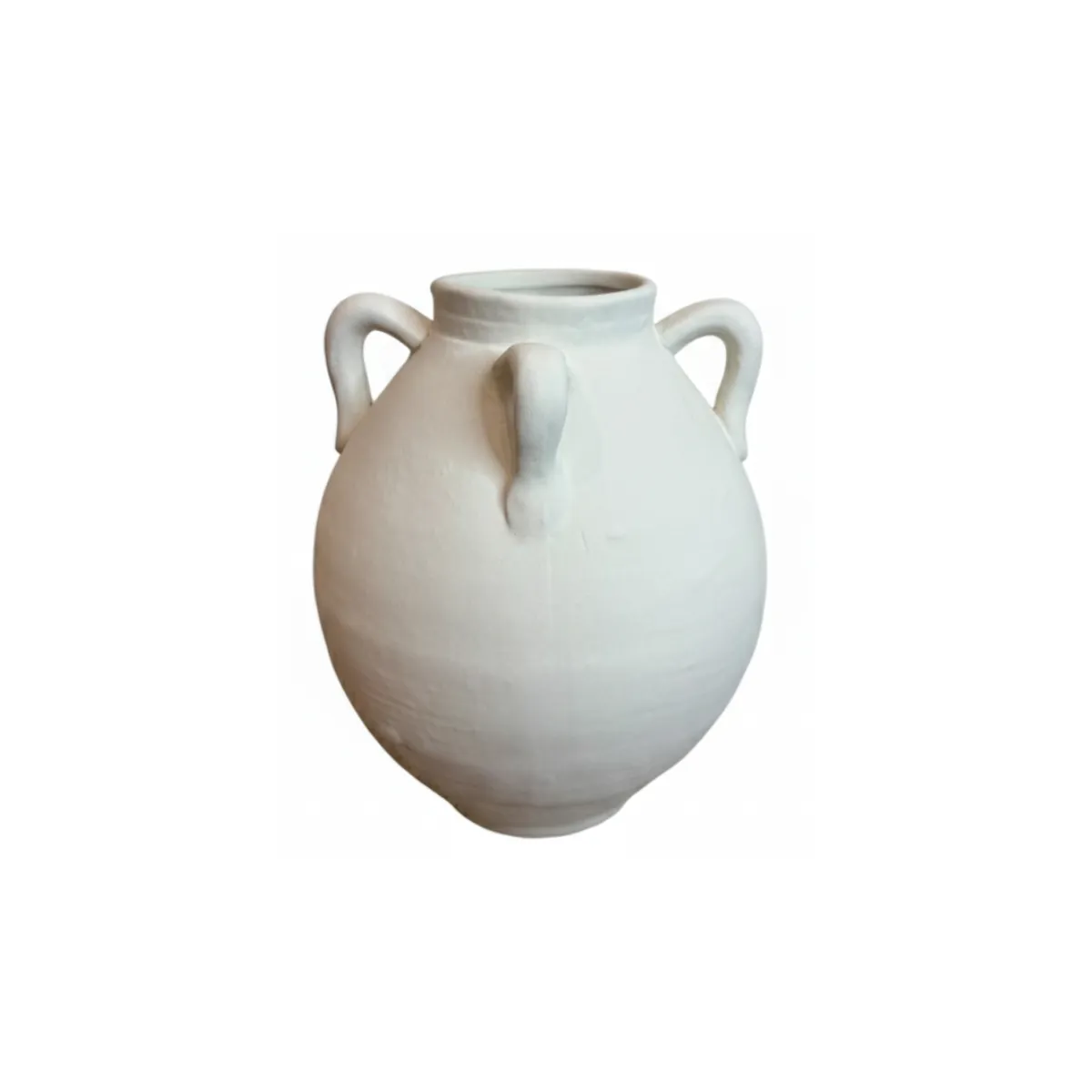 THREE HANDLED WHITE VASE