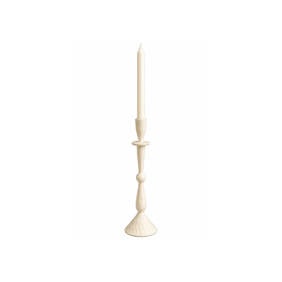 CANDLESTICK - WHITE - ORNATE TAPER