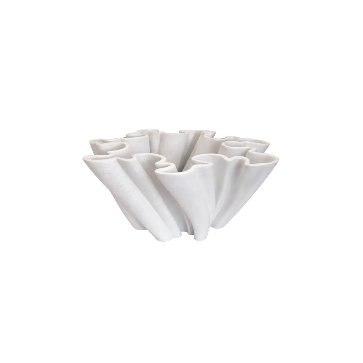 MODERN WHITE RUFFLE BOWL