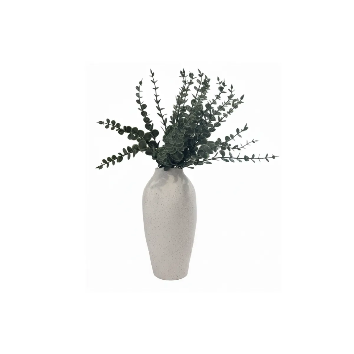 Porcelain Vase with Eucalyptus (removable)