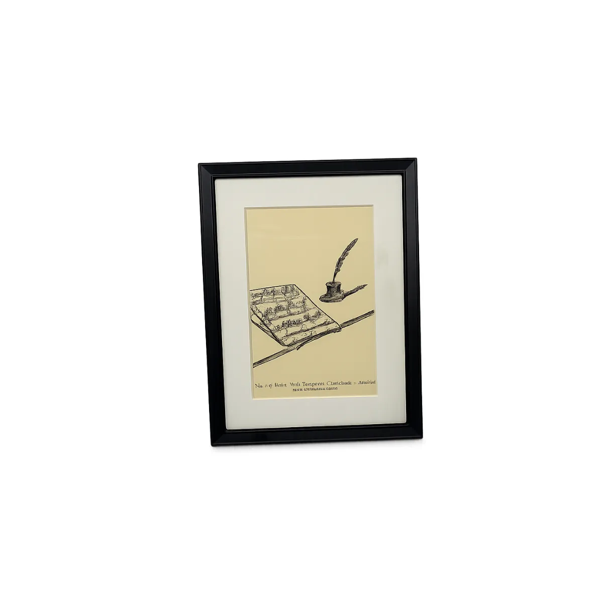 ANTIQUE INK DRAWING WITH MUSICAL NOTES