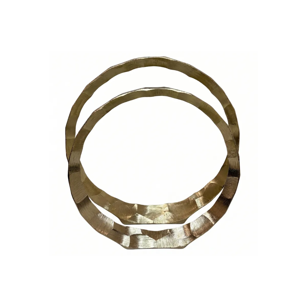 TEXTURED BRASS-FINISH CIRCULAR TABLE DECOR