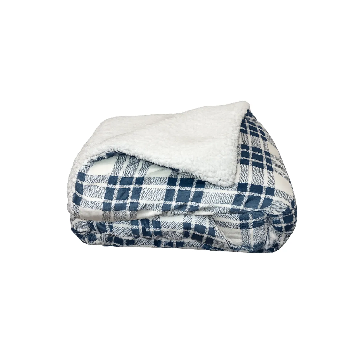 TWIN BLUE PLAID COMFORTER 