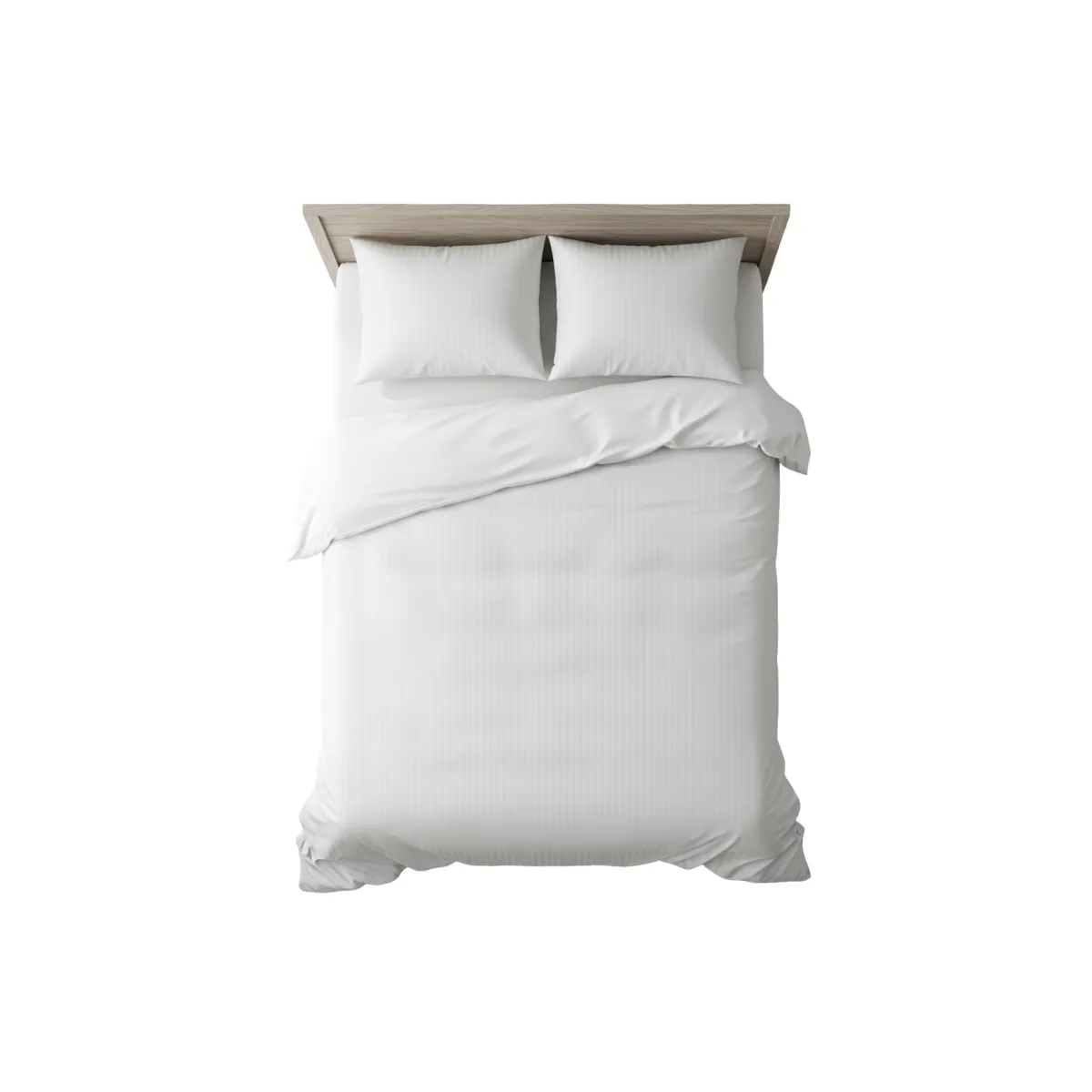 Queen white sheet set with white stripes