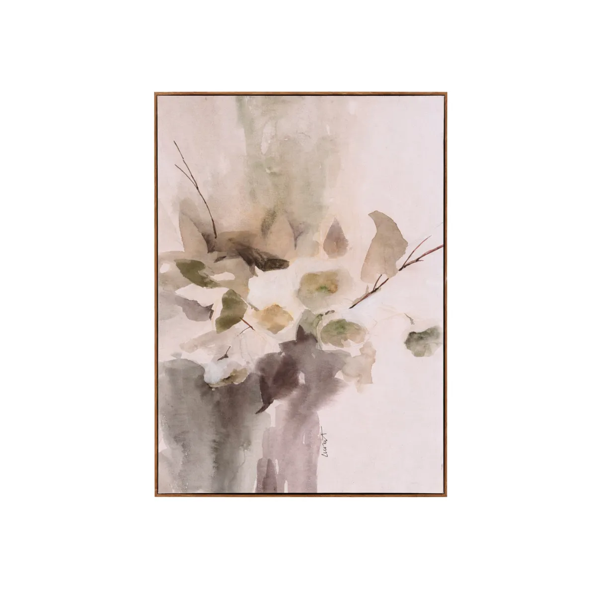 FRAMED NEUTRAL FLORAL ABSTRACT SET