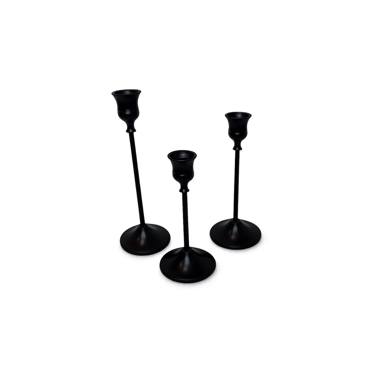 BLACK METAL CANDLESTICK