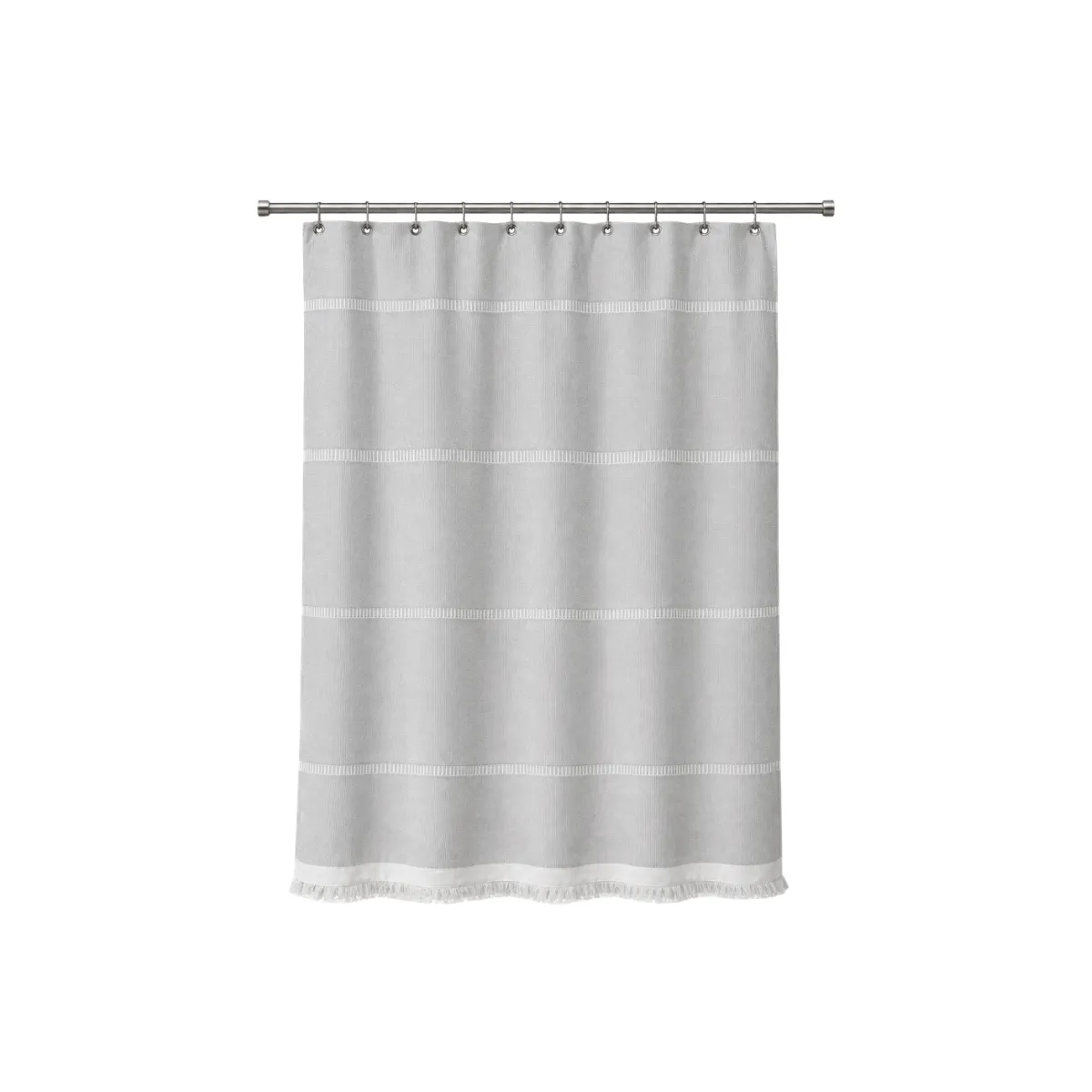 LIGHT GREY STRIPED SHOWER CURTAIN