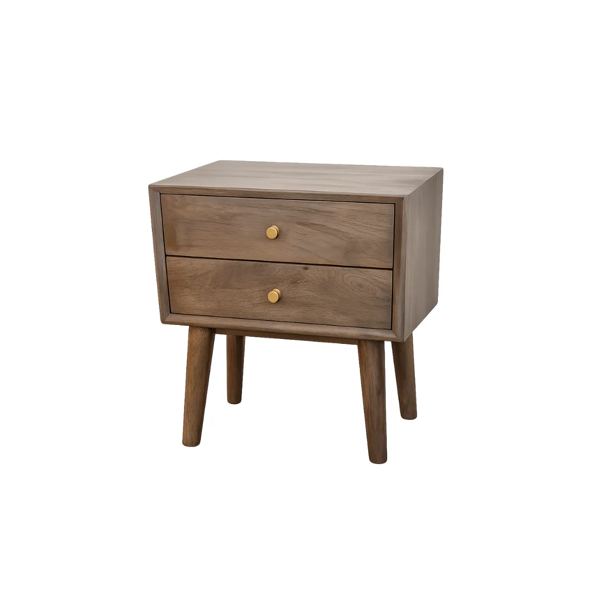 TWO-DRAWER WOOD NIGHTSTAND