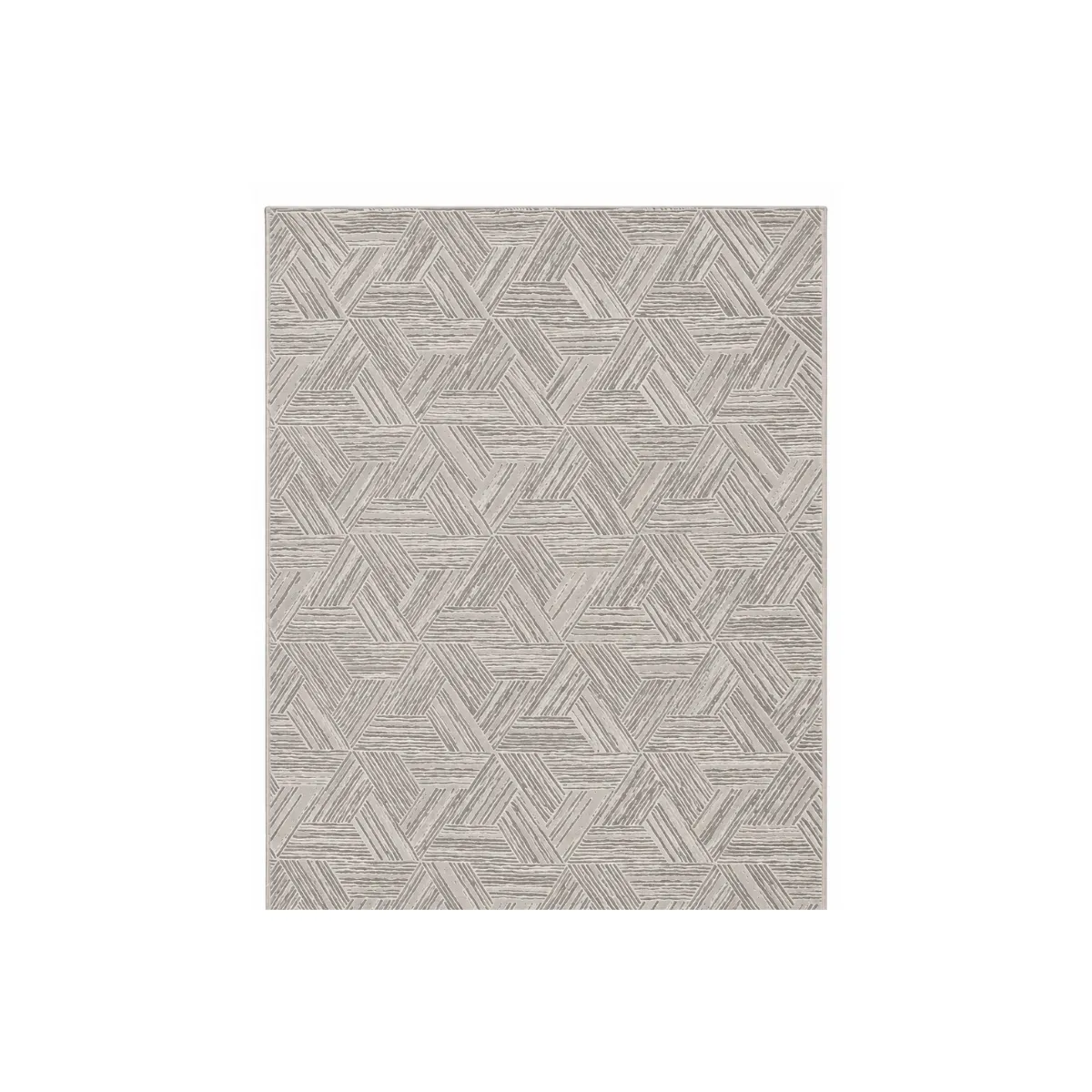 AREA RUG - LIGHT GREY - GEOMETRIC TEXTURED