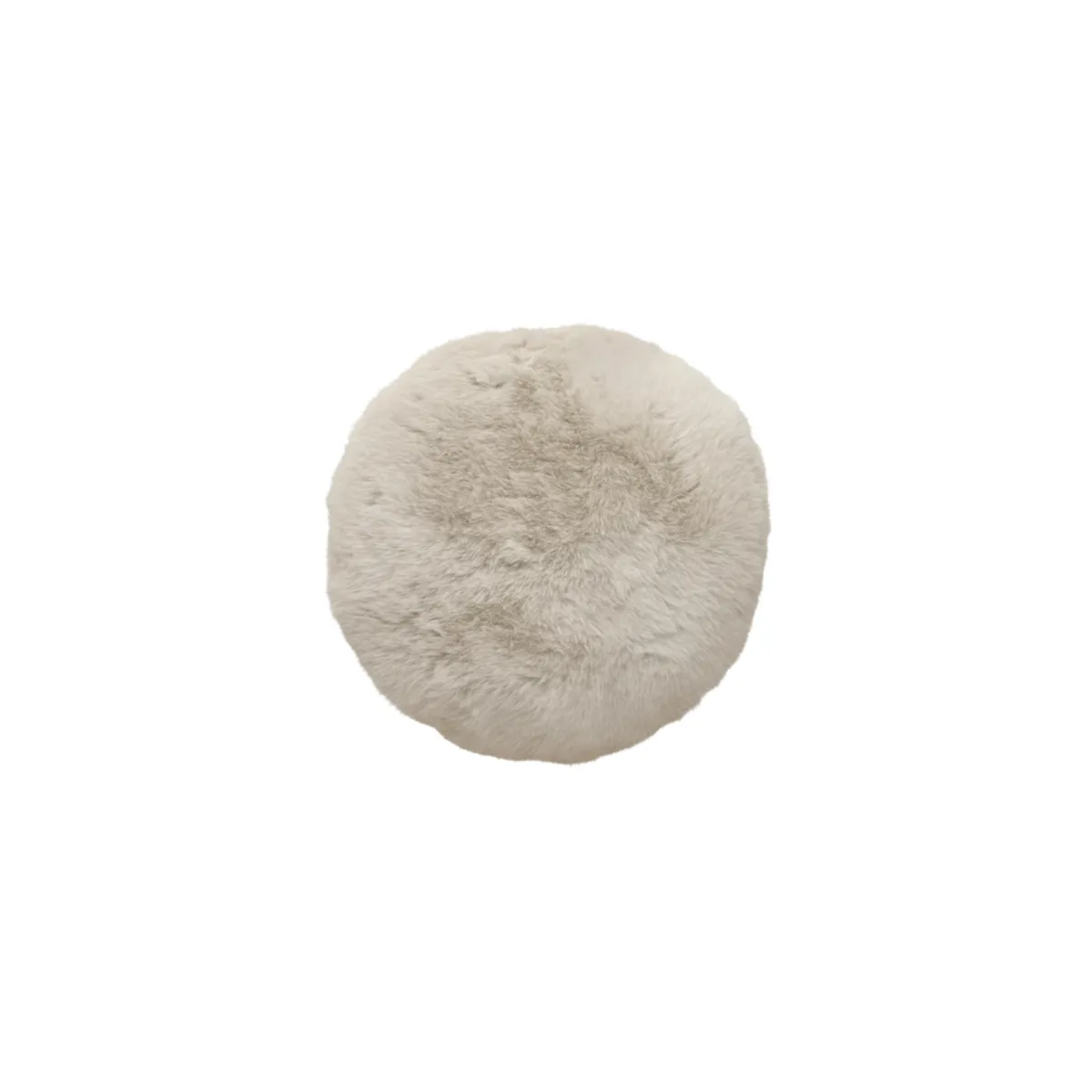 Round cream accent pillow faux fur