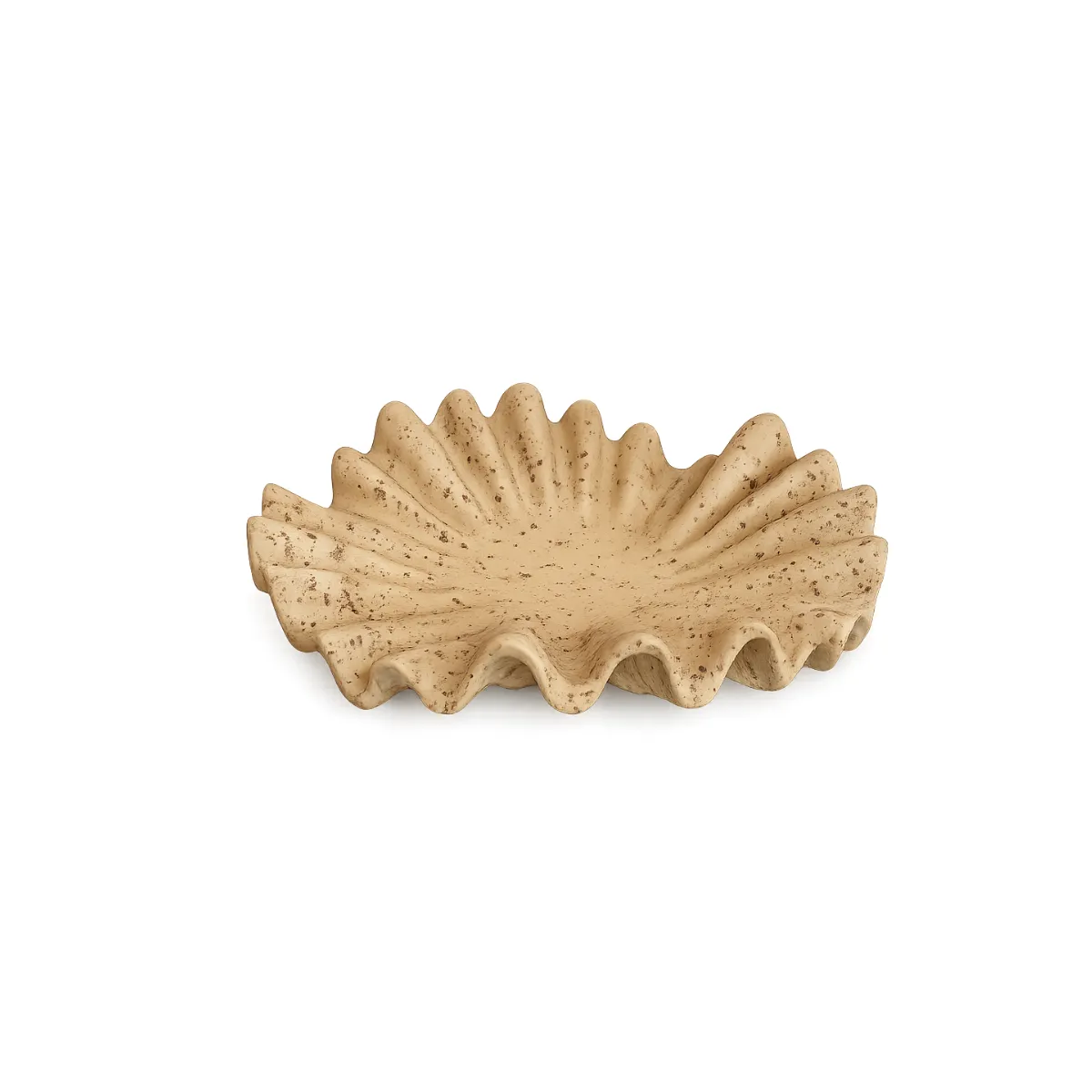 SPECKLED STONE TRAY WITH WAVY EDGES