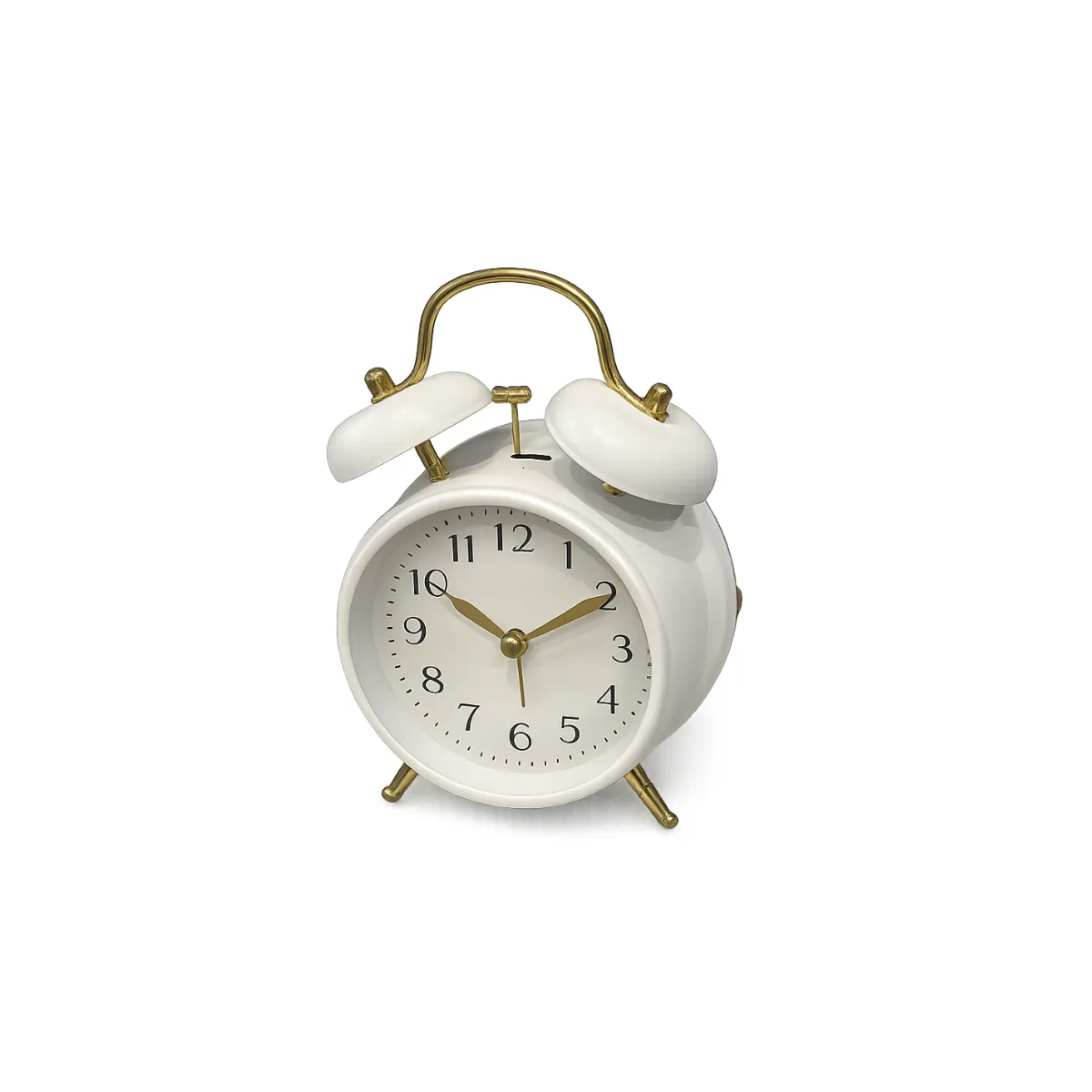 WHITE TWIN-BELL ALARM CLOCK