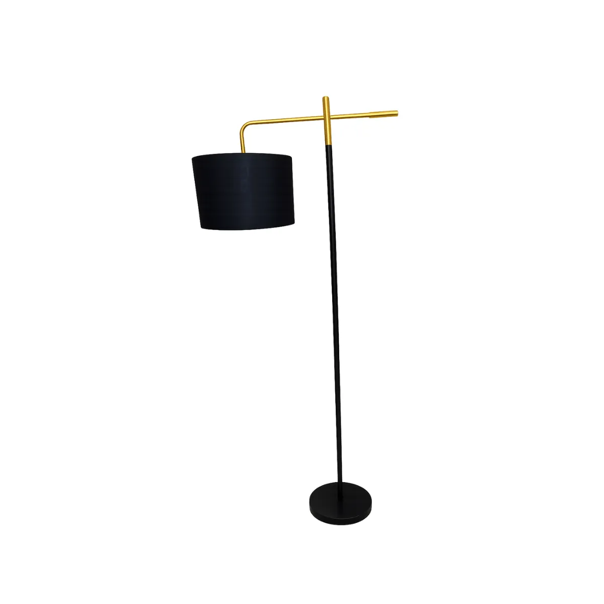 MODERN BLACK AND BRASS FLOOR LAMP