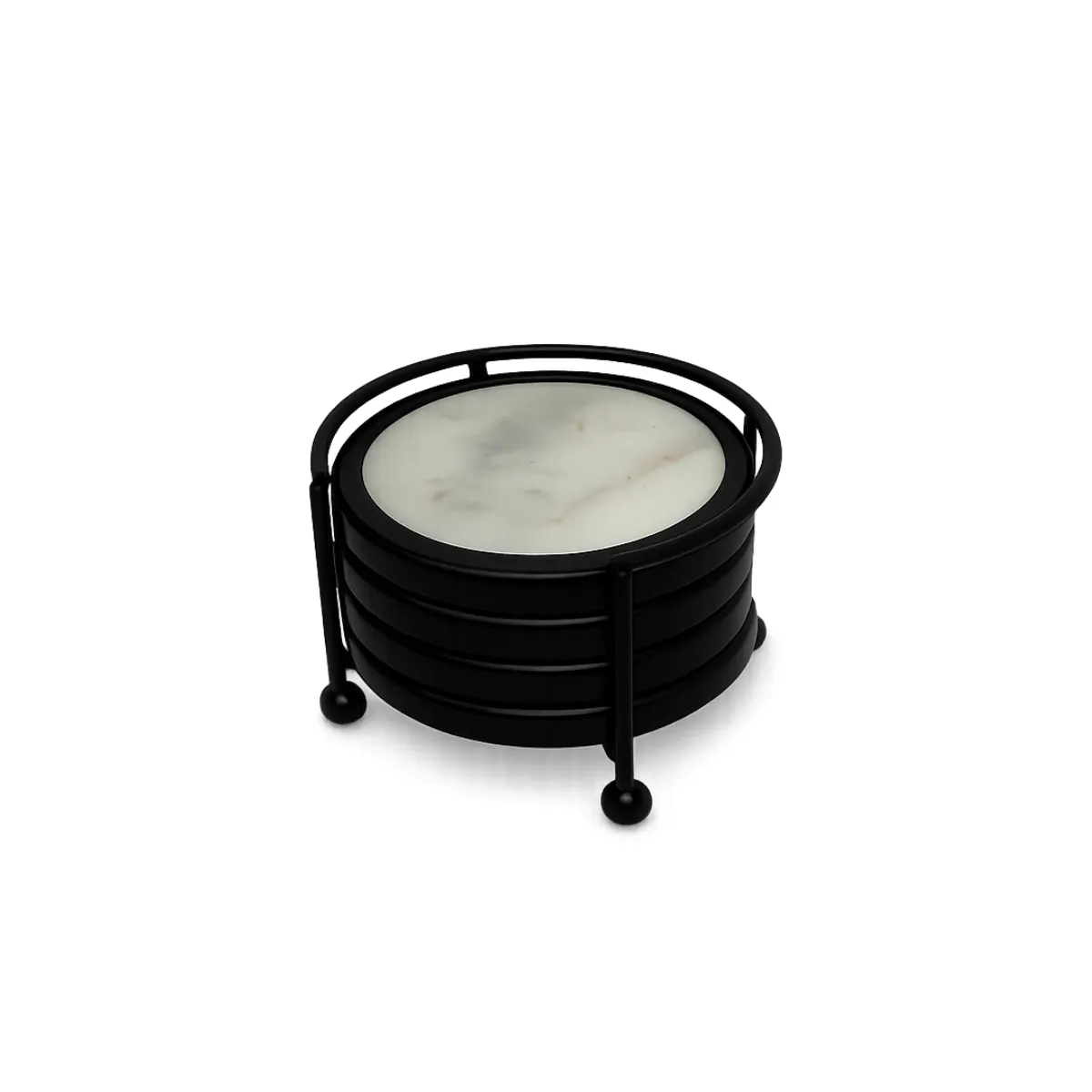 MODERN MARBLE COASTER SET HOLDER