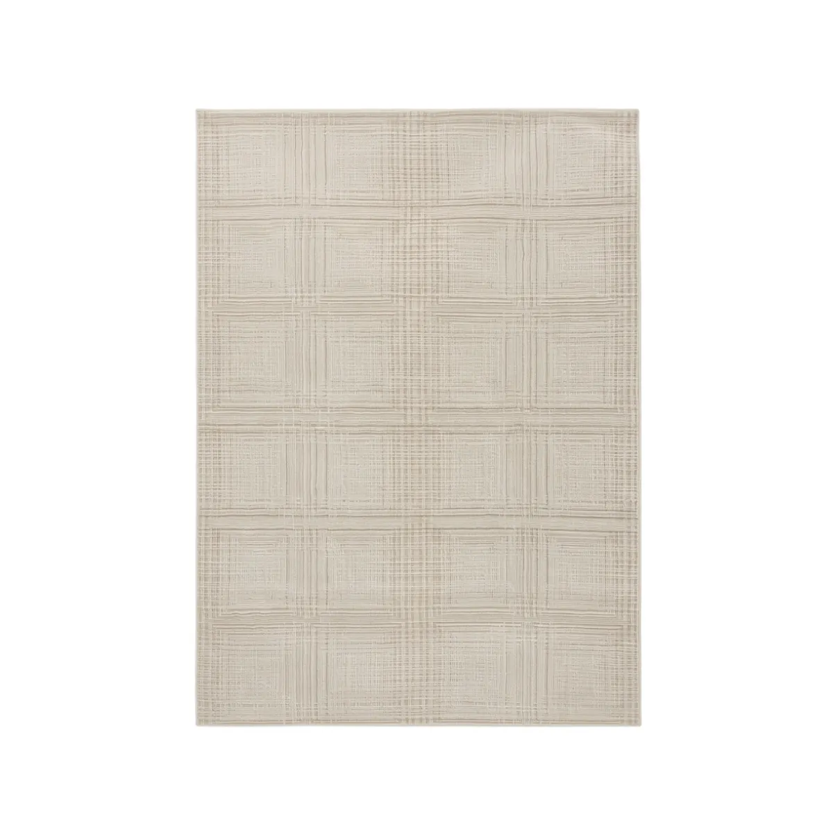 5'3"x7'7" AREA RUG - IVORY - TEXTURED GRID