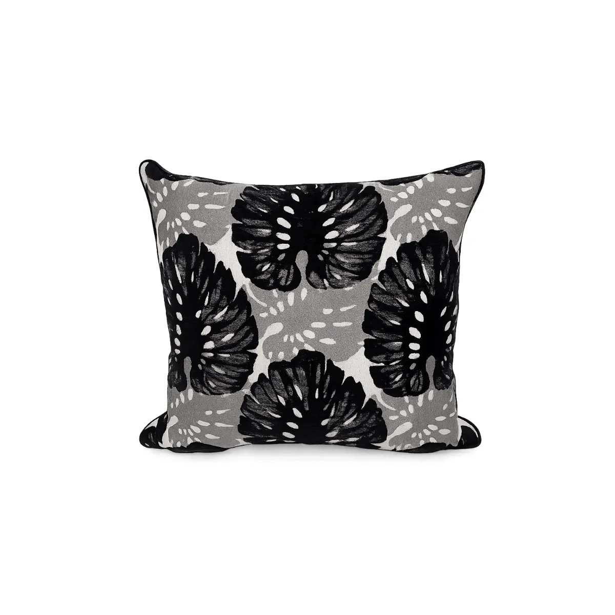 MONOCHROME FLORAL OUTDOOR PILLOW