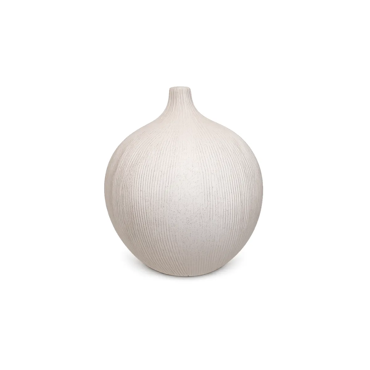 TEXTURED WHITE ORB VASE
