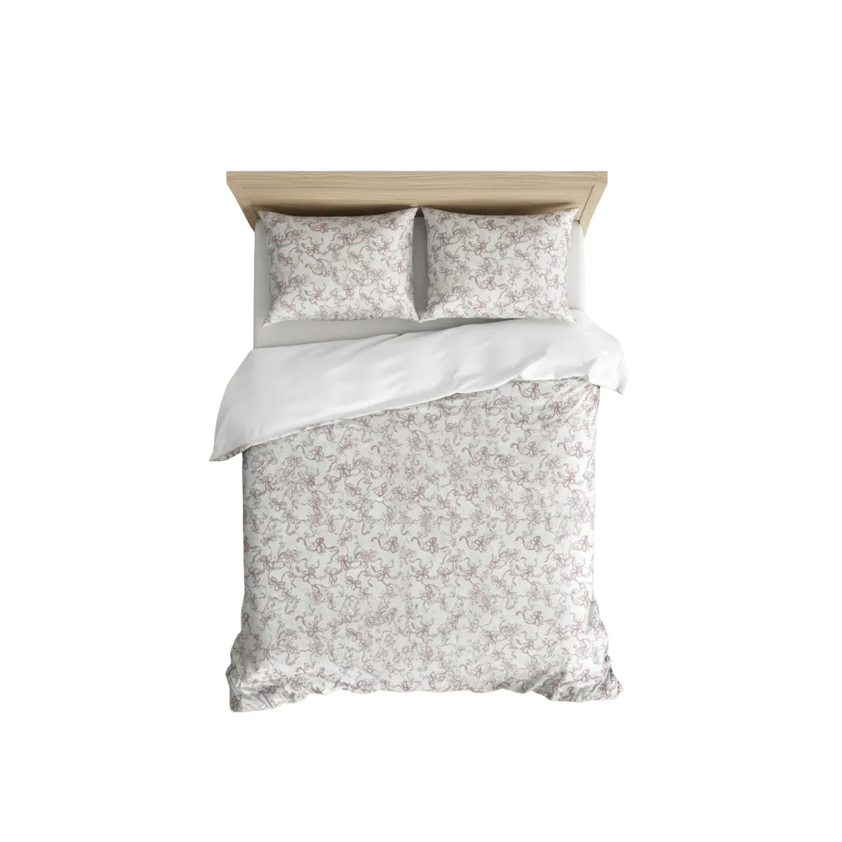 Twin XL sheet set white with pink bows