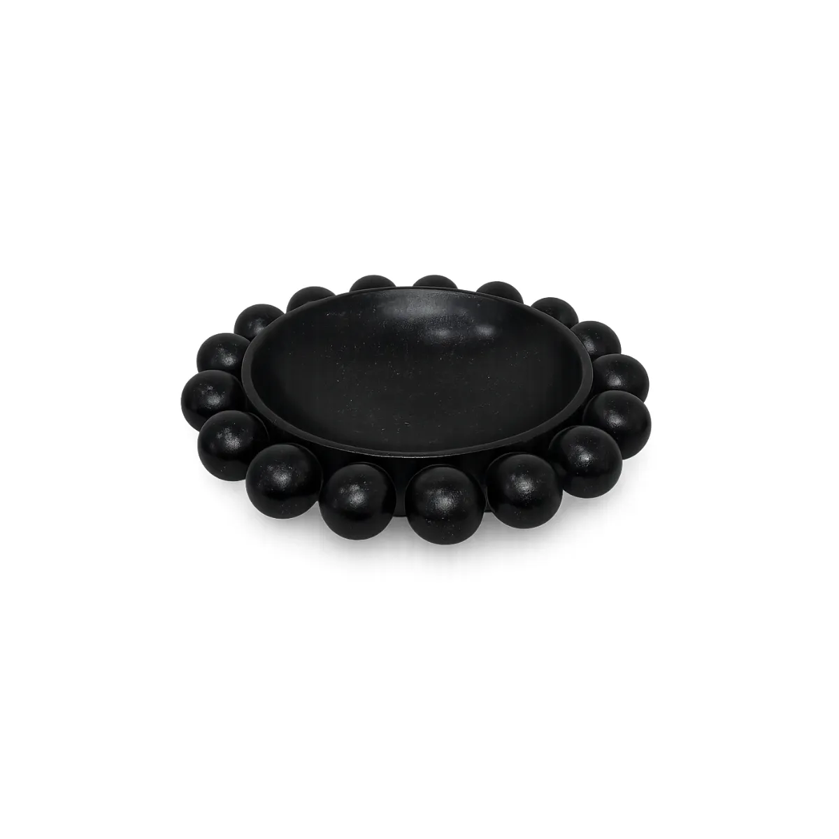 MATTE BLACK BOWL WITH BEAD BORDER