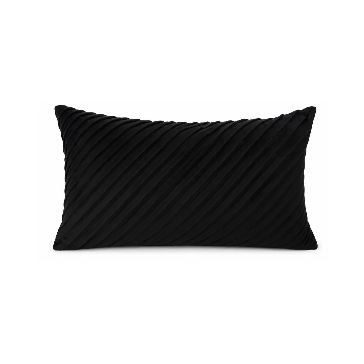 BLACK DIAGONAL TEXTURE LUMBAR PILLOW