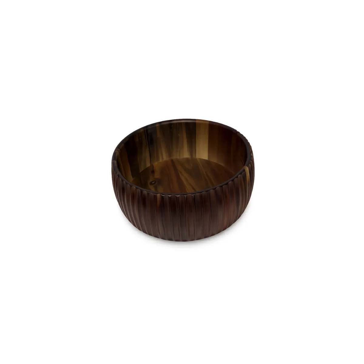 FLUTED ACACIA WOOD SERVING BOWL