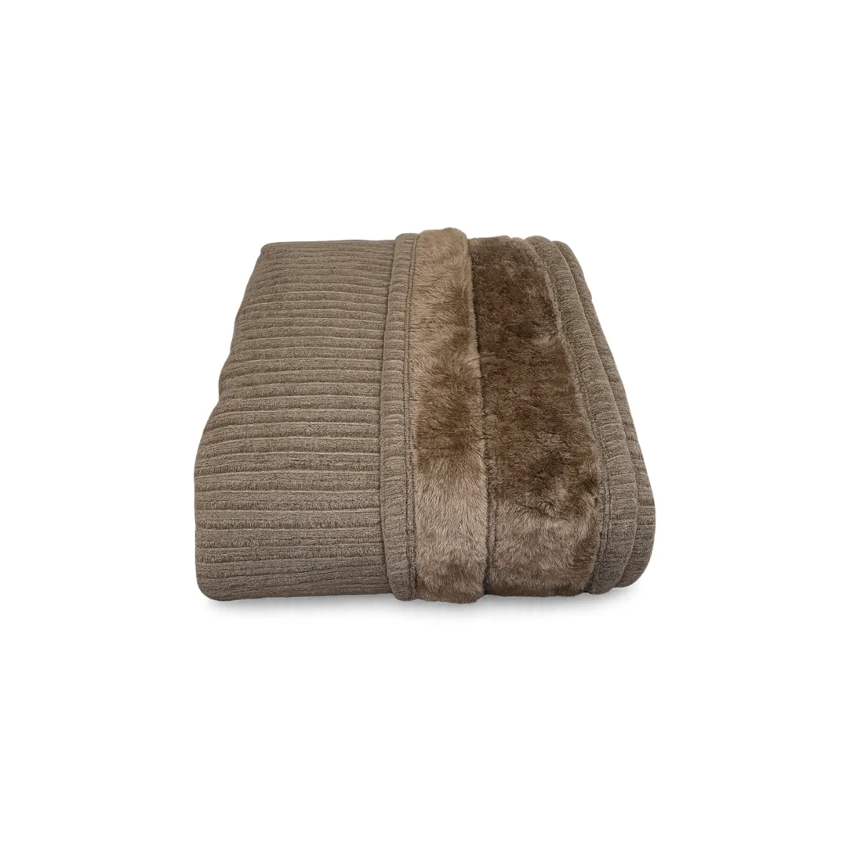 REVERSIBLE BROWN JACQUARD BLANKET