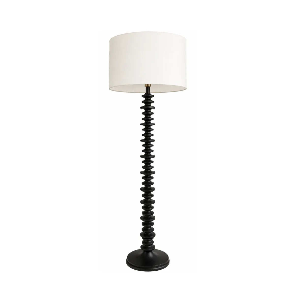FLOOR LAMP - BLACK - RIBBED SPINDLE