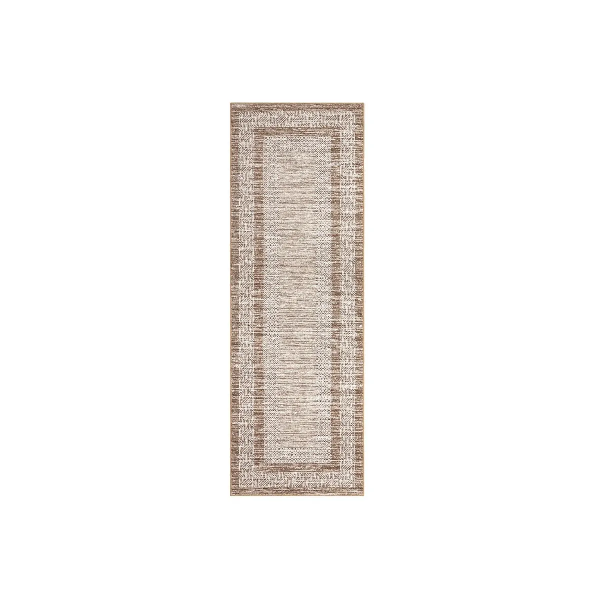 2'x6' RUNNER RUG - NEUTRAL - GEOMETRIC BORDER
