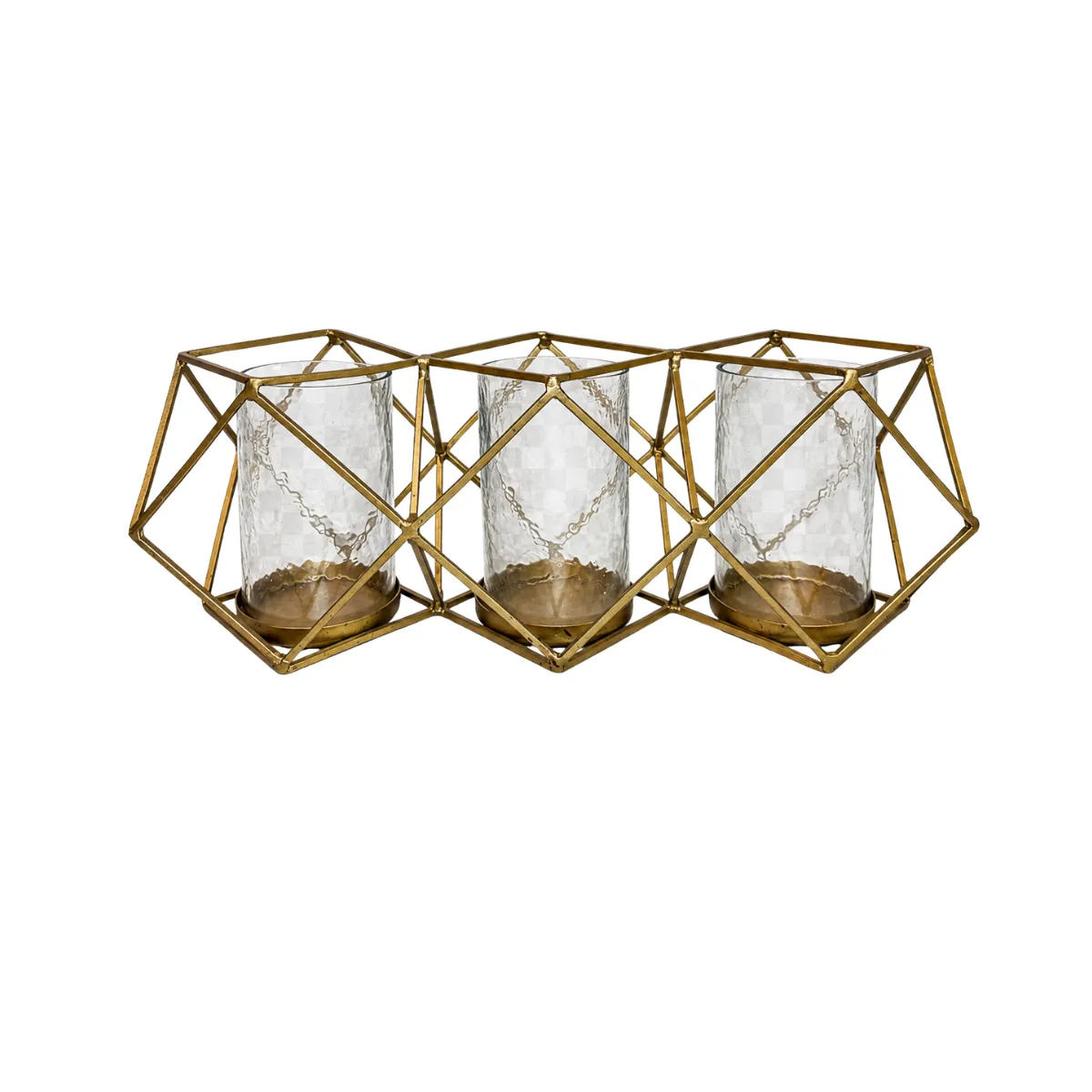 BRASS AND GLASS CANDLE HOLDER