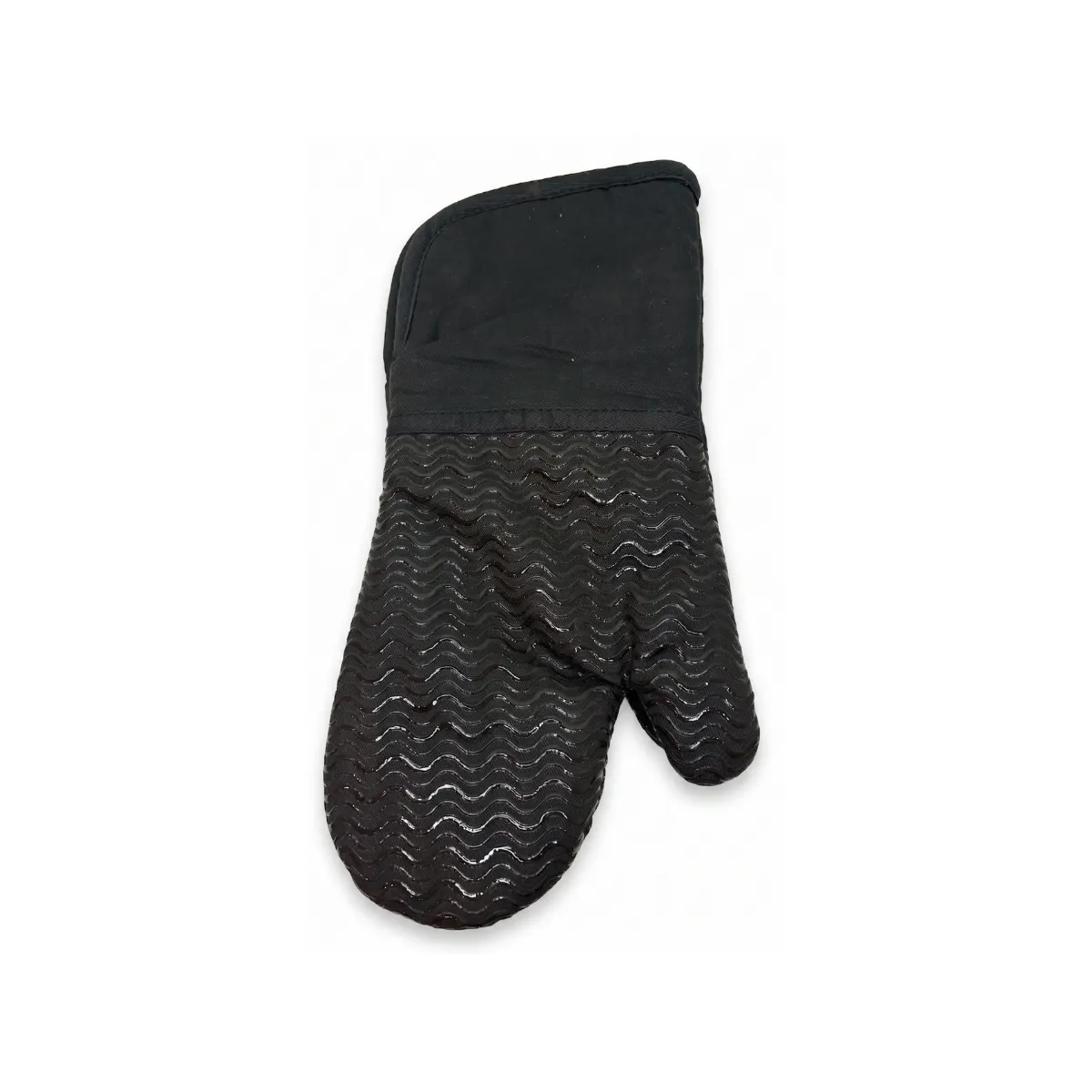 BLACK SILICONE GRIP OVEN MITT