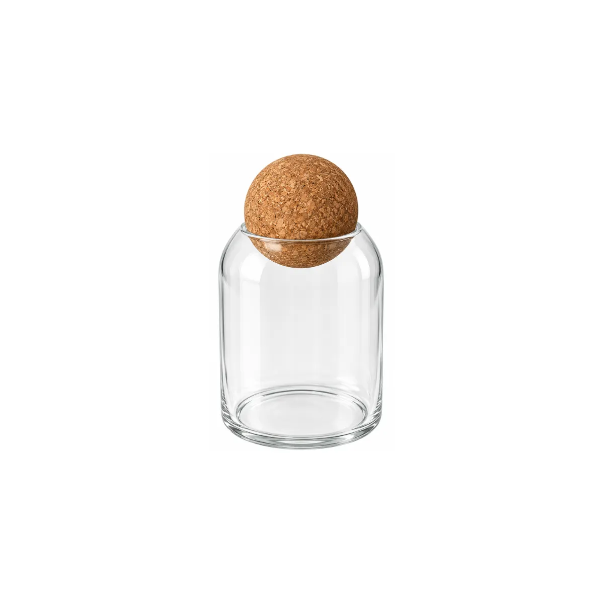 6"H GLASS JAR - CLEAR - CORK STOPPER