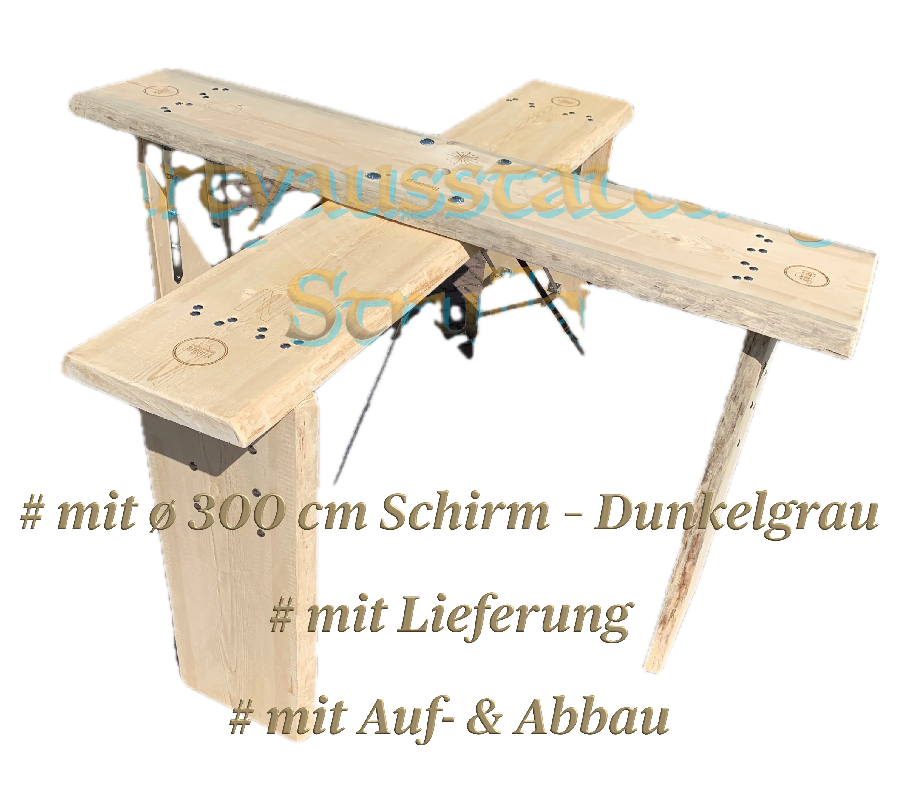Stehtisch-Set Smalltalk Deluxe | Dunkelgrau | inkl.3m Schirm