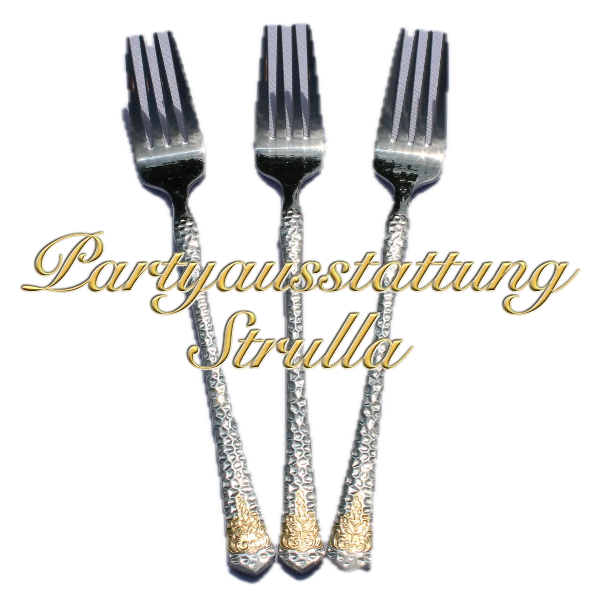 Menügabel "Barock Gold" | Edelstahl 18/10 | Gehämmert & Gold