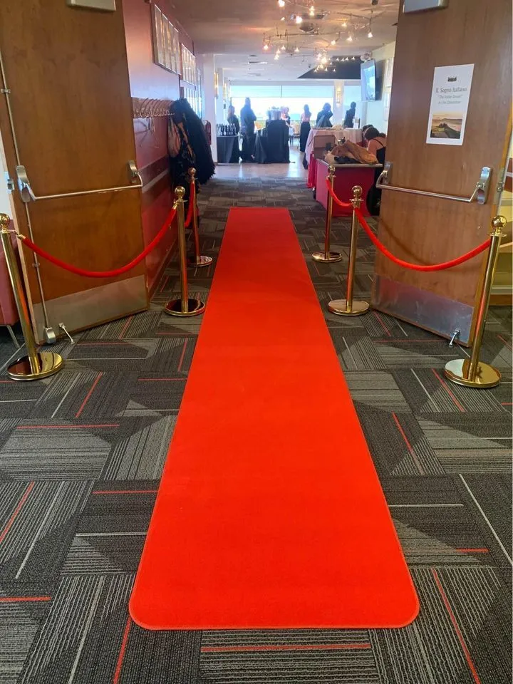 50 Ft Red Carpet + Stanchions and Ropes