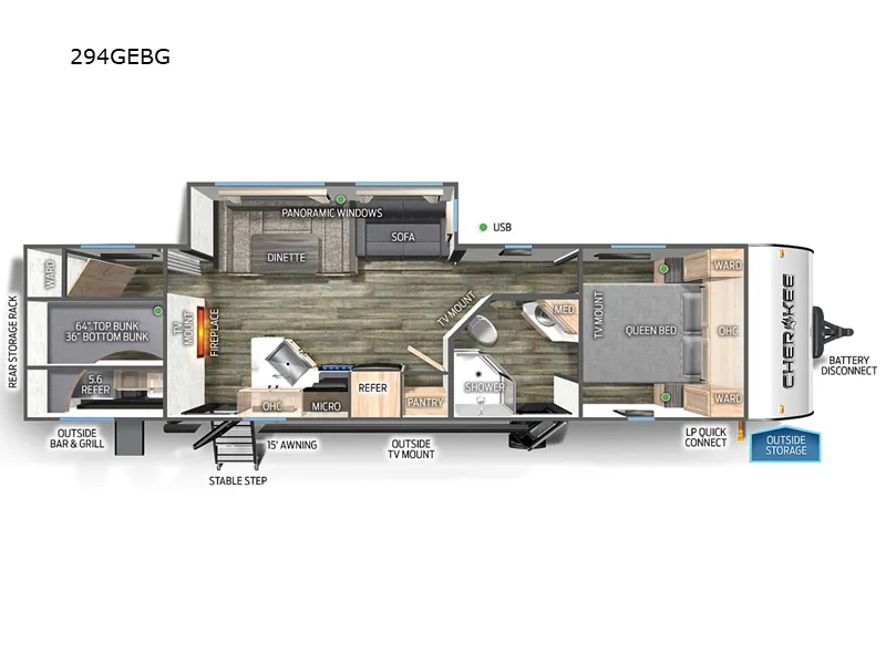 2021 Forest River 294GEBG campfire package