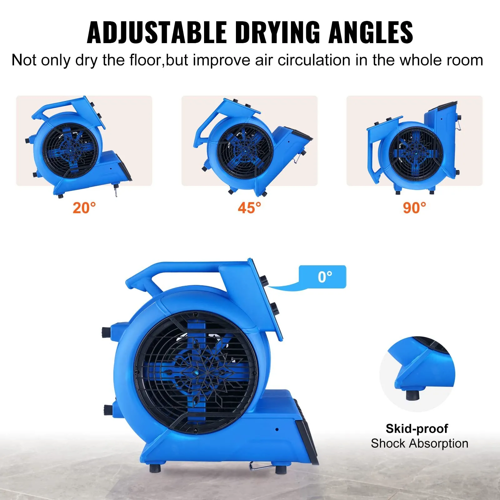 Portable Carpet Dryer Fan 2600 CFM 1/2 HP