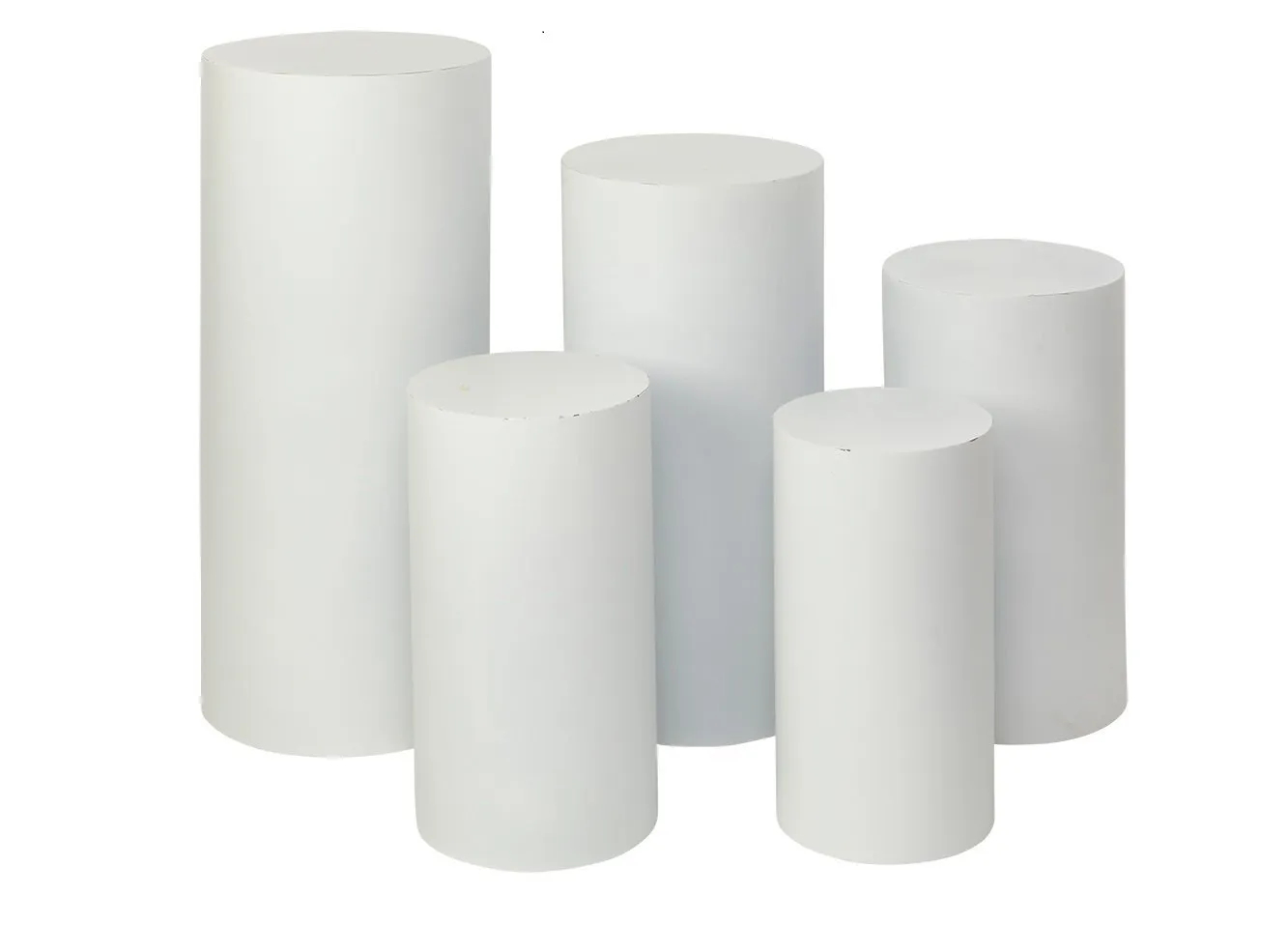 White Cylinder Pedestals
