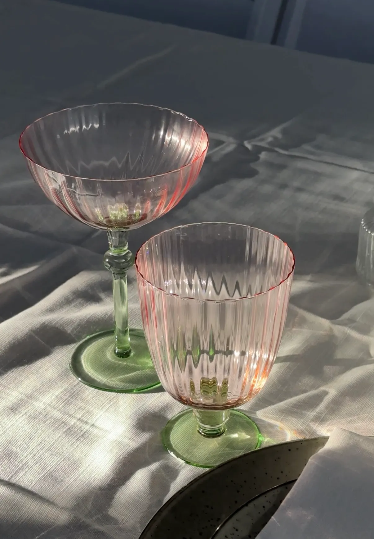Pink and Green Drinkware