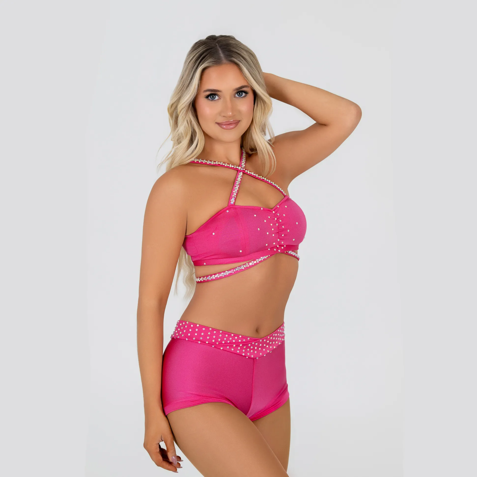 Pink Bandeau Top & V Shorts - Small/Medium