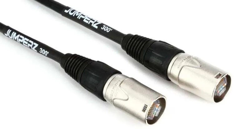 JUMPERZ Blue Line Shielded Cat 5e Cable with etherCON Connectors - 100 foot