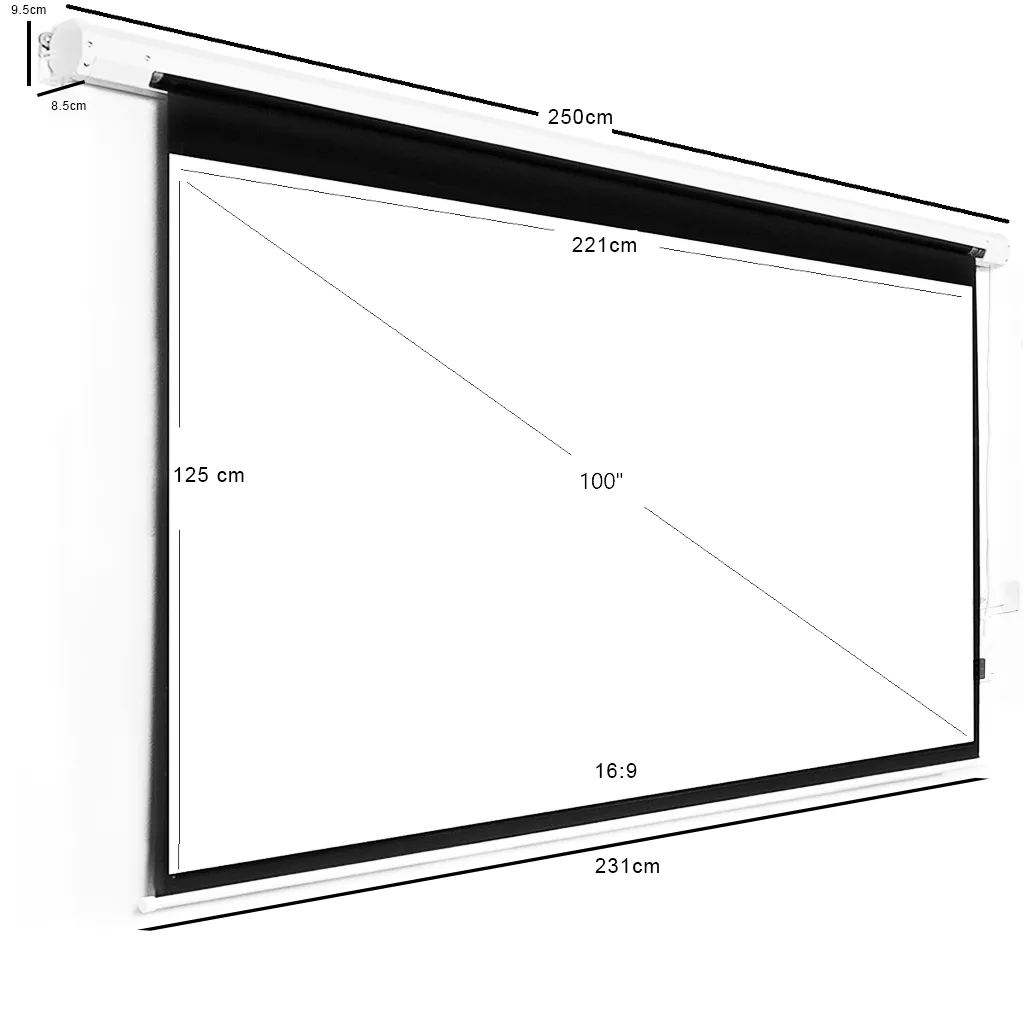 Projector screen 125", motorized